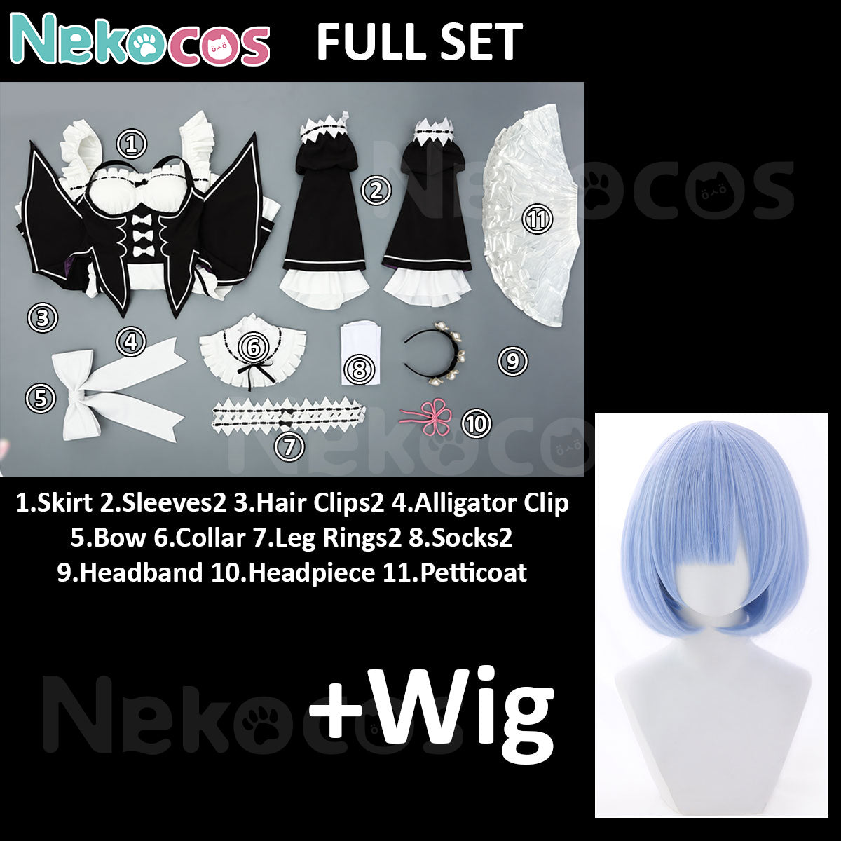 Rem Ram Anime Maid Cosplay Costume