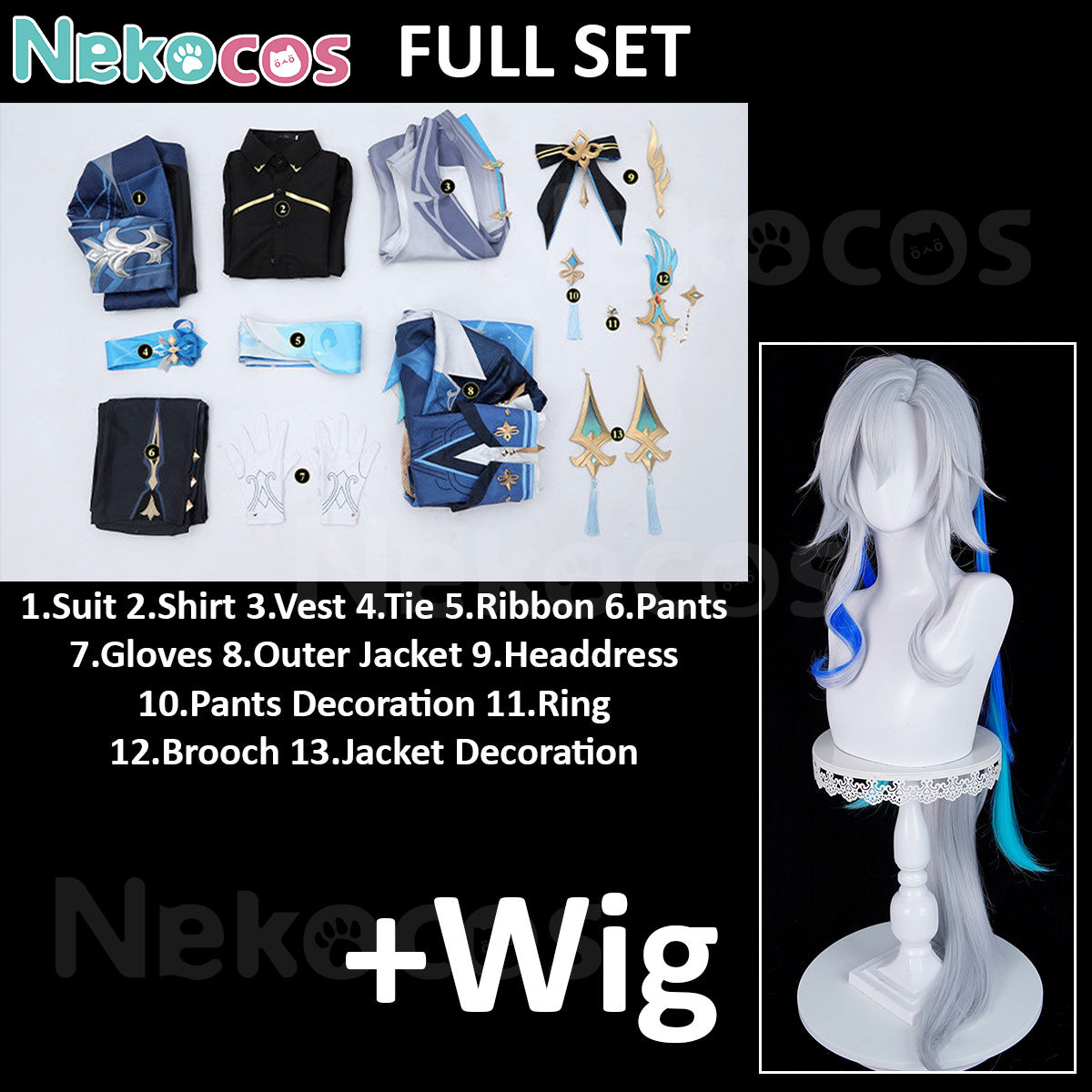 Genshin Impact Neuvillette Cosplay Costume - Premium EditionCostume,Game,Genshin Impact