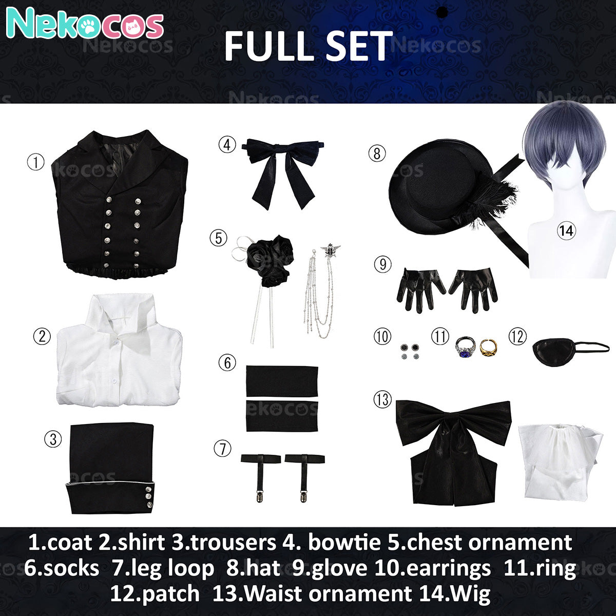 Ciel Phantomhive Cosplay Costume - Custom Tailored by NekocosAnime,Black Butler,Costume