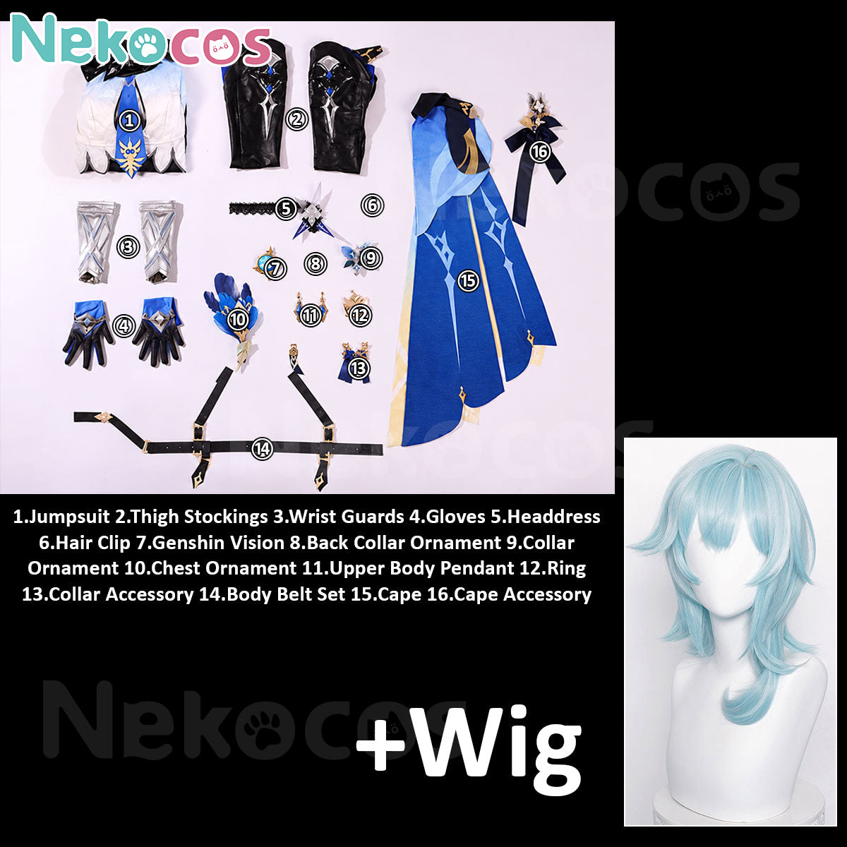 【Nekocos】Game Genshin Impact Cosplay Eula Cosplay Costume Premium Edition