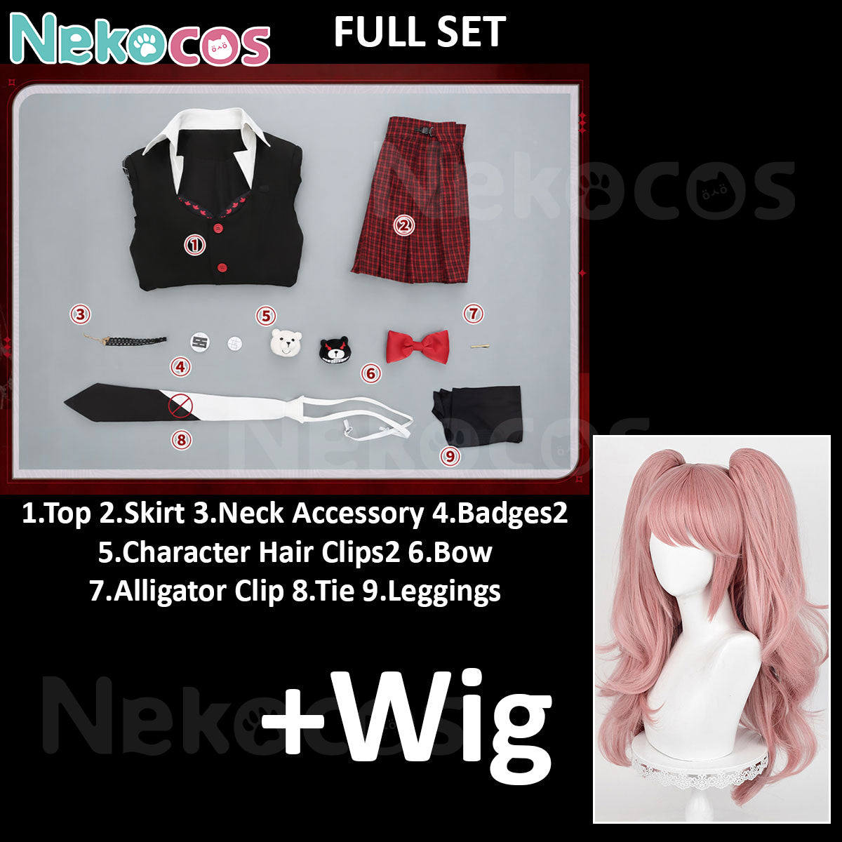 Junko Enoshima Cosplay Costume - Available NowCostume,Danganronpa,Game