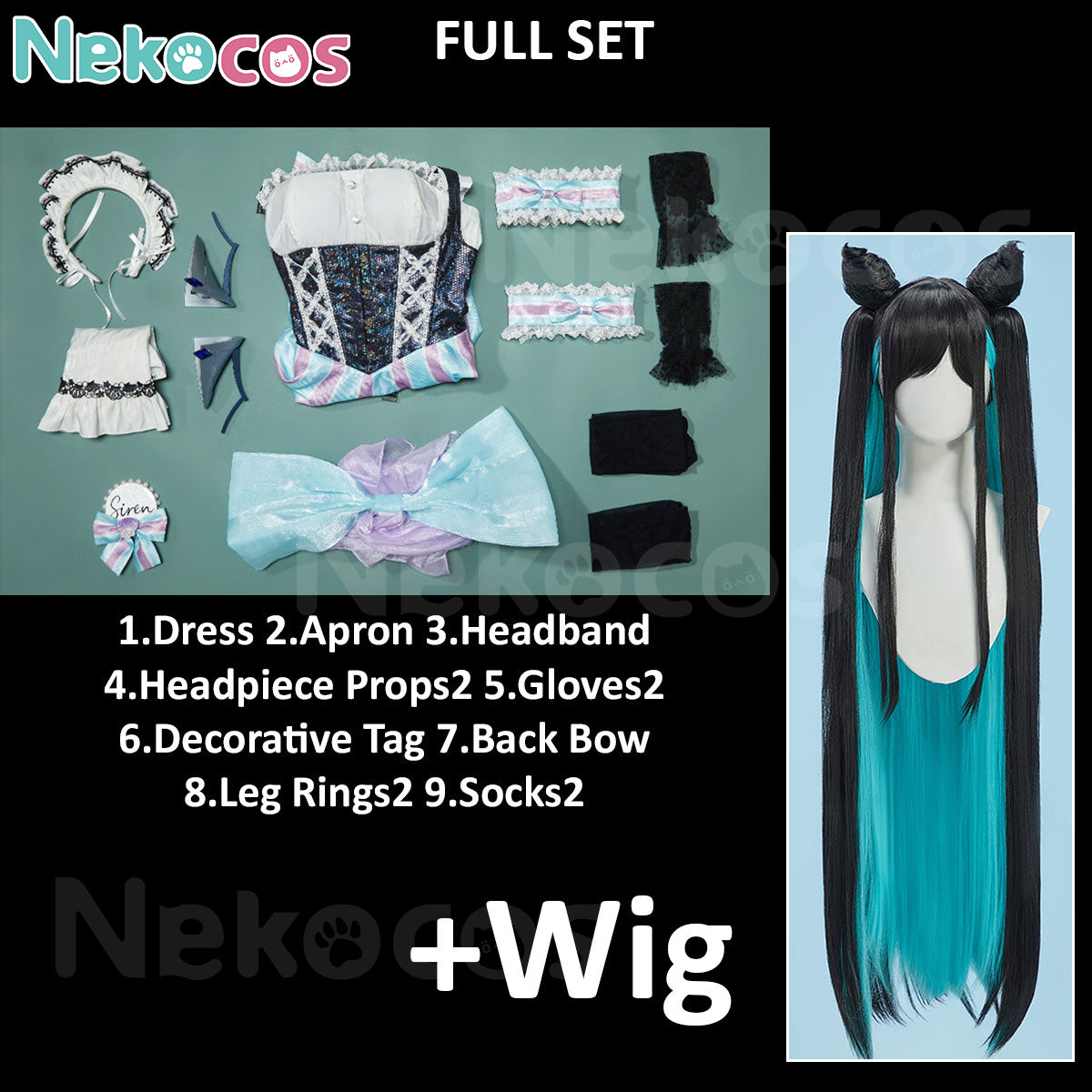 Little Mermaid Maid Cosplay Costume