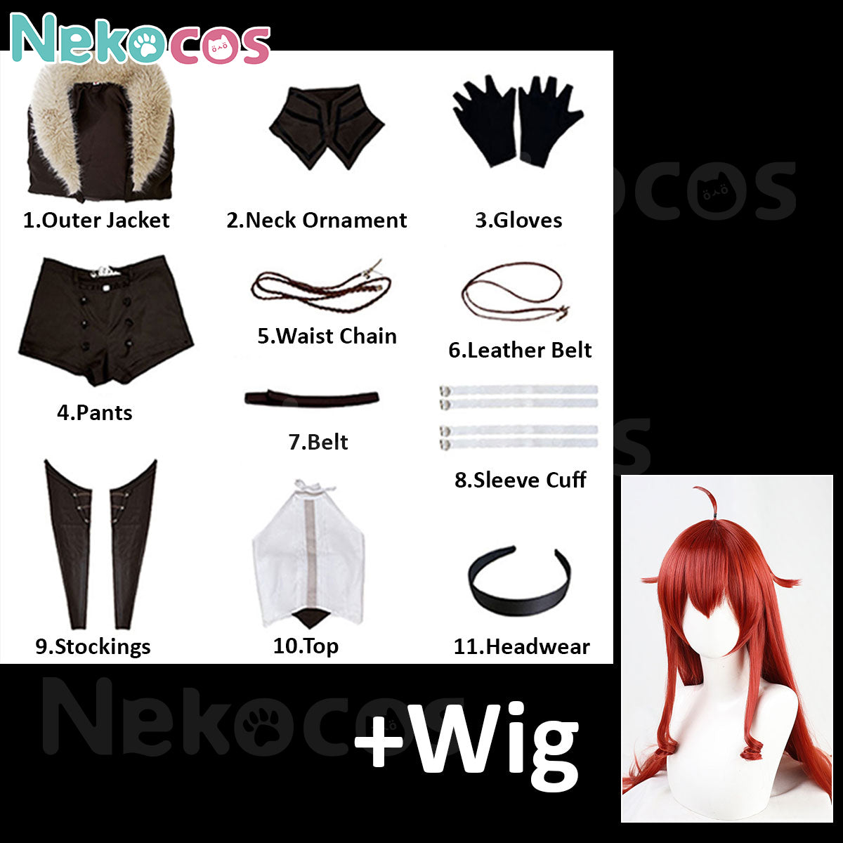 【Nekocos】Anime Cosplay Eris Cosplay Costume
