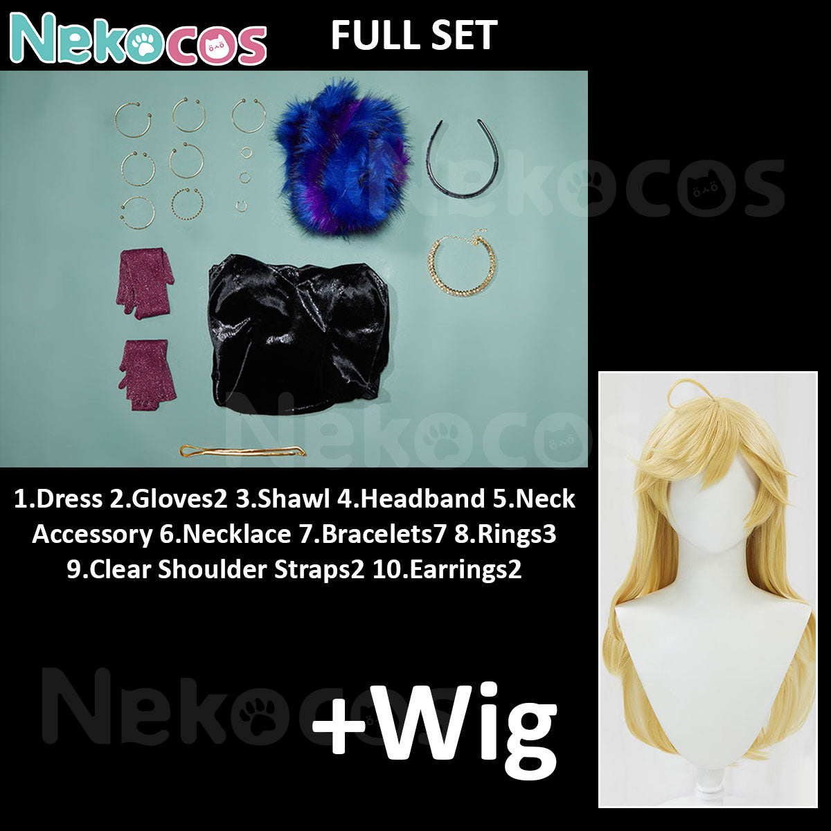 Anime Cosplay Costume Custom-Tailored: Nekocos Brilliant DressAnime,Costume,Panty & Stocking with Garterbelt