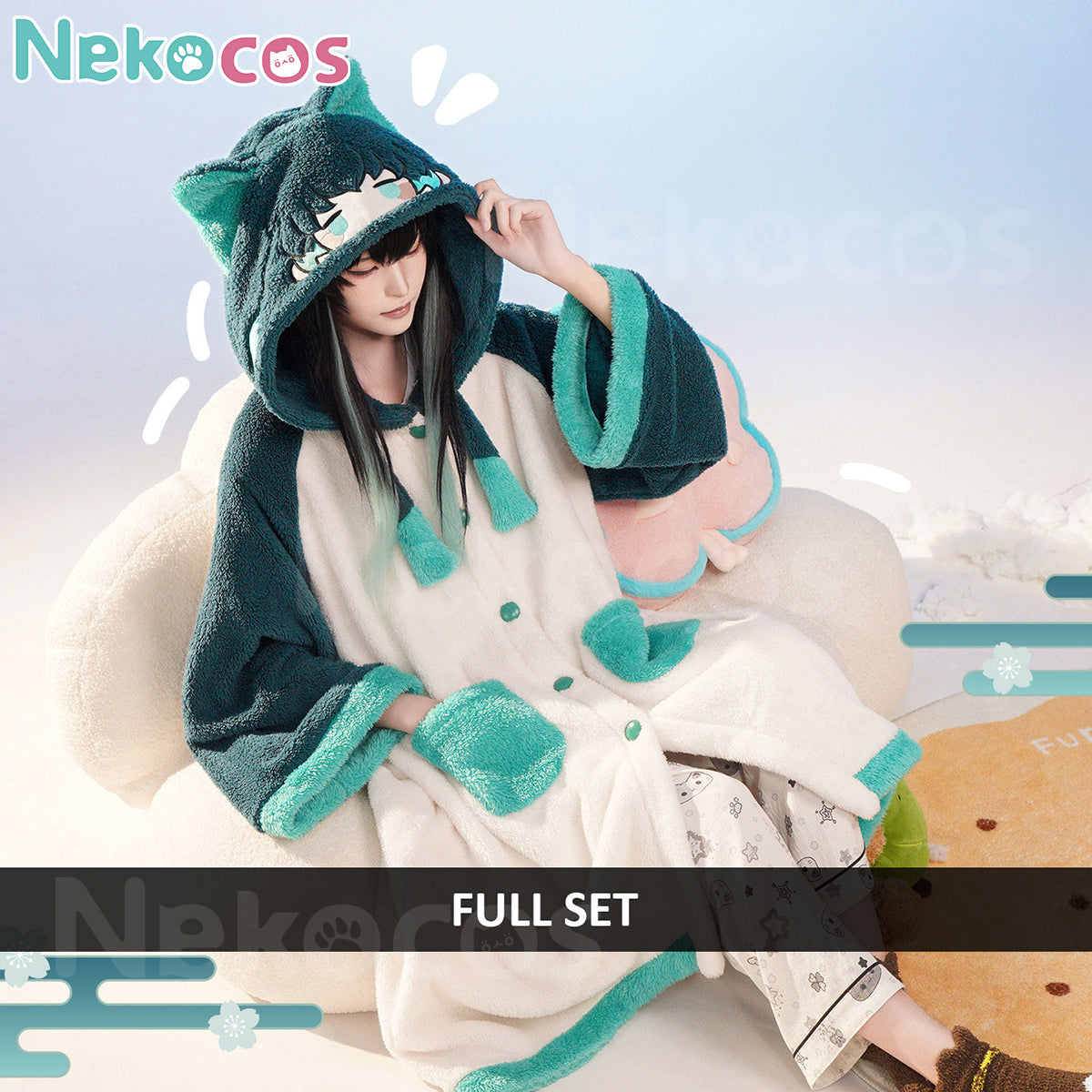 Anime Cosplay Plush Pajamas - Mitsuri, Kochou & YuichiroAnime,Costume,Demon Slayer